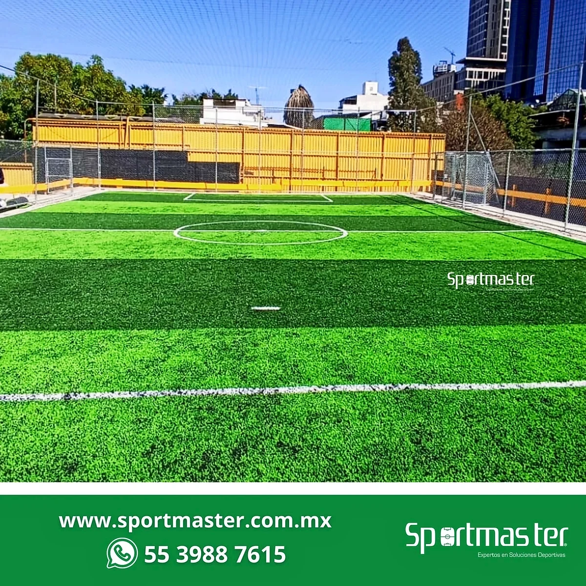 Cancha de fútbol 5 con pasto sintético en +pambol, Cuauhtémoc