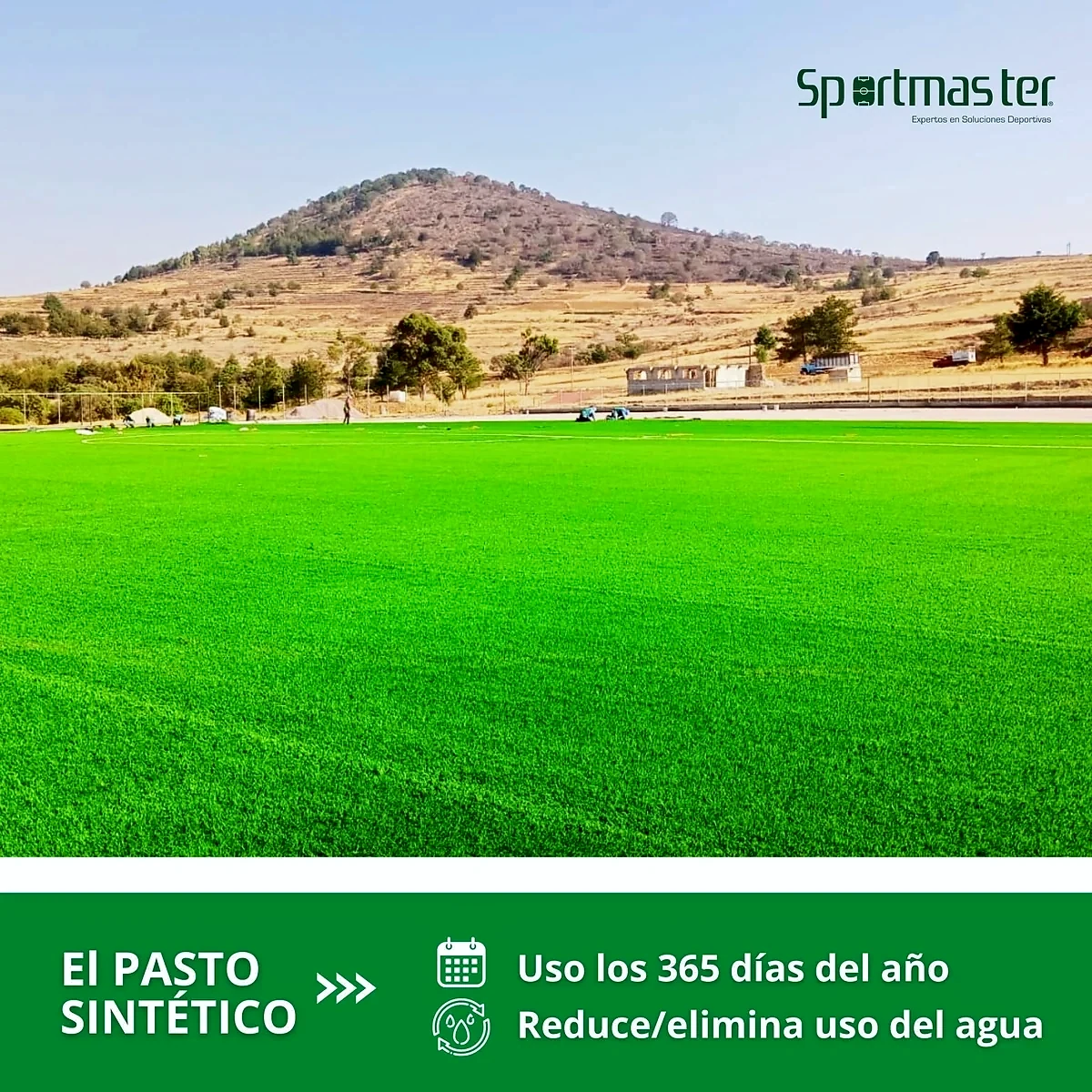 Cancha de fútbol soccer con pasto sintético en San Pedro del Rosal, Estado de México