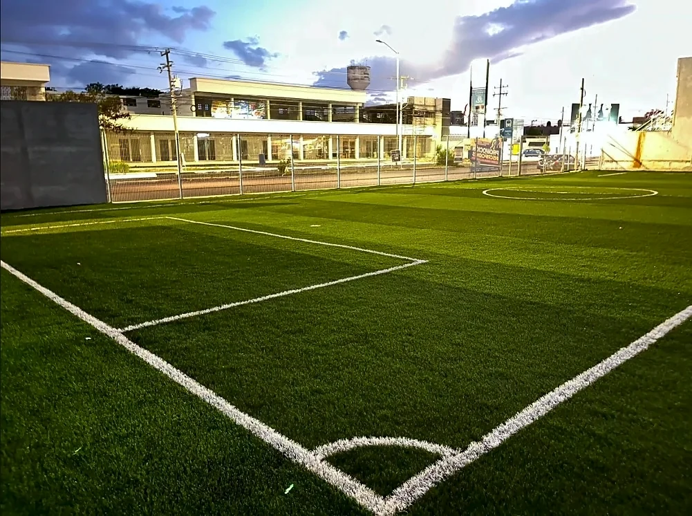Cancha de fútbol 7 con pasto sintético en Colegio Rochavi Altabrisa, Mérida