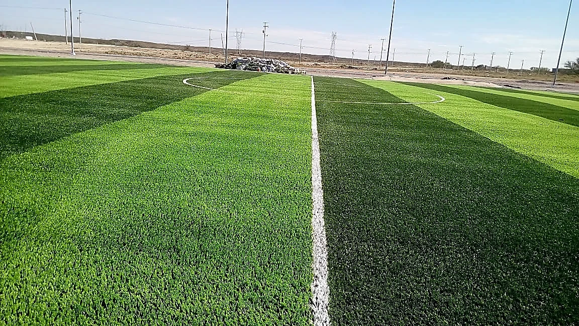 Cancha de fútbol soccer con pasto sintético en General Bravo, Nuevo León