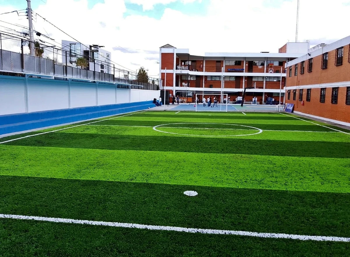 Cancha de fútbol 5 con pasto sintético en Puebla, Puebla: líneas insertadas en el pasto sintético