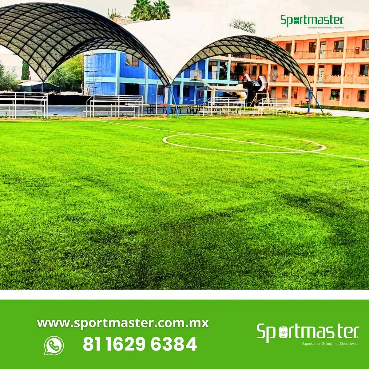 Cancha de fútbol 7 con pasto sintético en Colegio Real Fraile AC, Matehuala