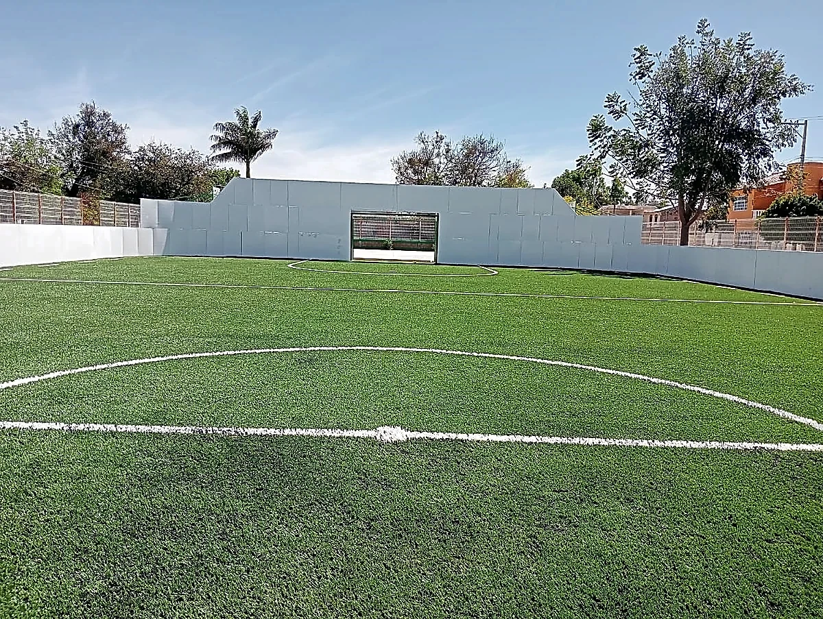 Cancha de fútbol rápido en la Unidad Deportiva Isla San Pablo, Río Verde