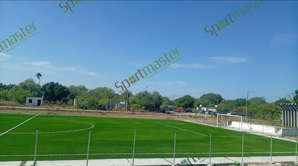 Cancha de fútbol 7 con pasto sintético en Unidad Deportiva de Abasolo, Abasolo