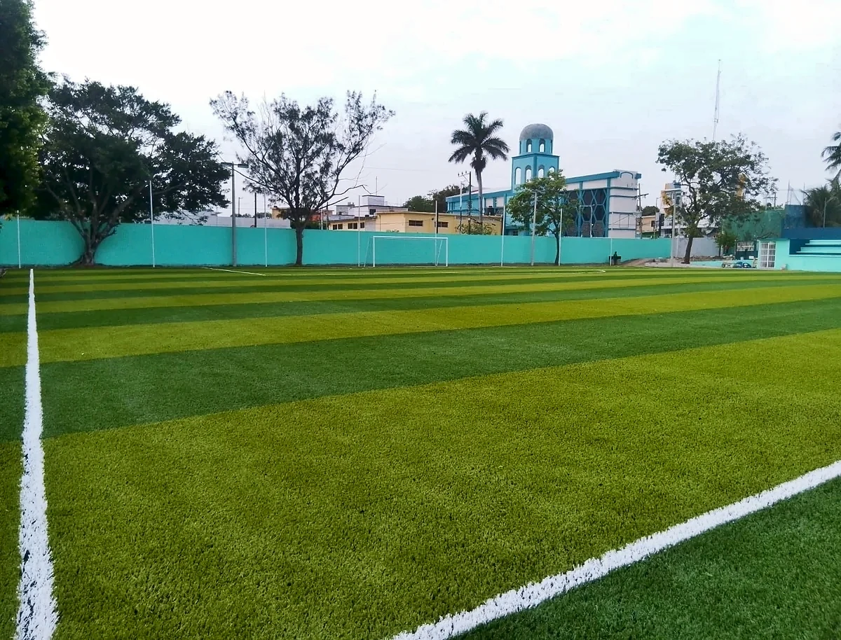 Cancha de fútbol soccer con pasto sintético en Veracruz, Veracruz