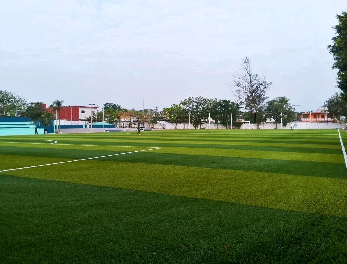 Cancha de fútbol soccer con pasto sintético en Veracruz, Veracruz